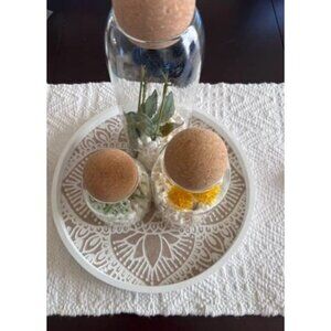 Decorative Serving Tray Round: Farmhouse Coffee Table Tray